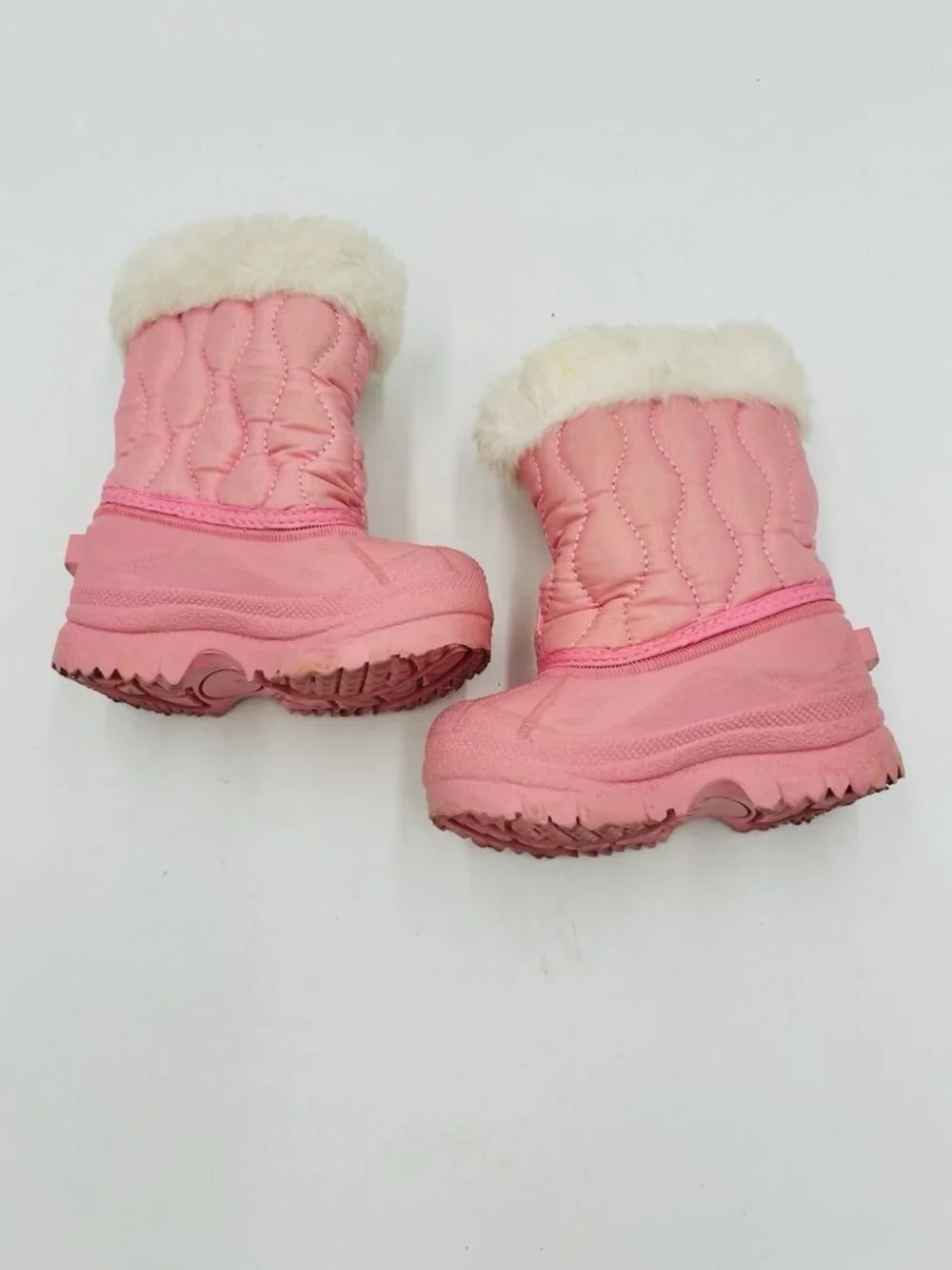 Toddler Pink Snow Boots Size 5 Pull On Insulated Sherpa Lined